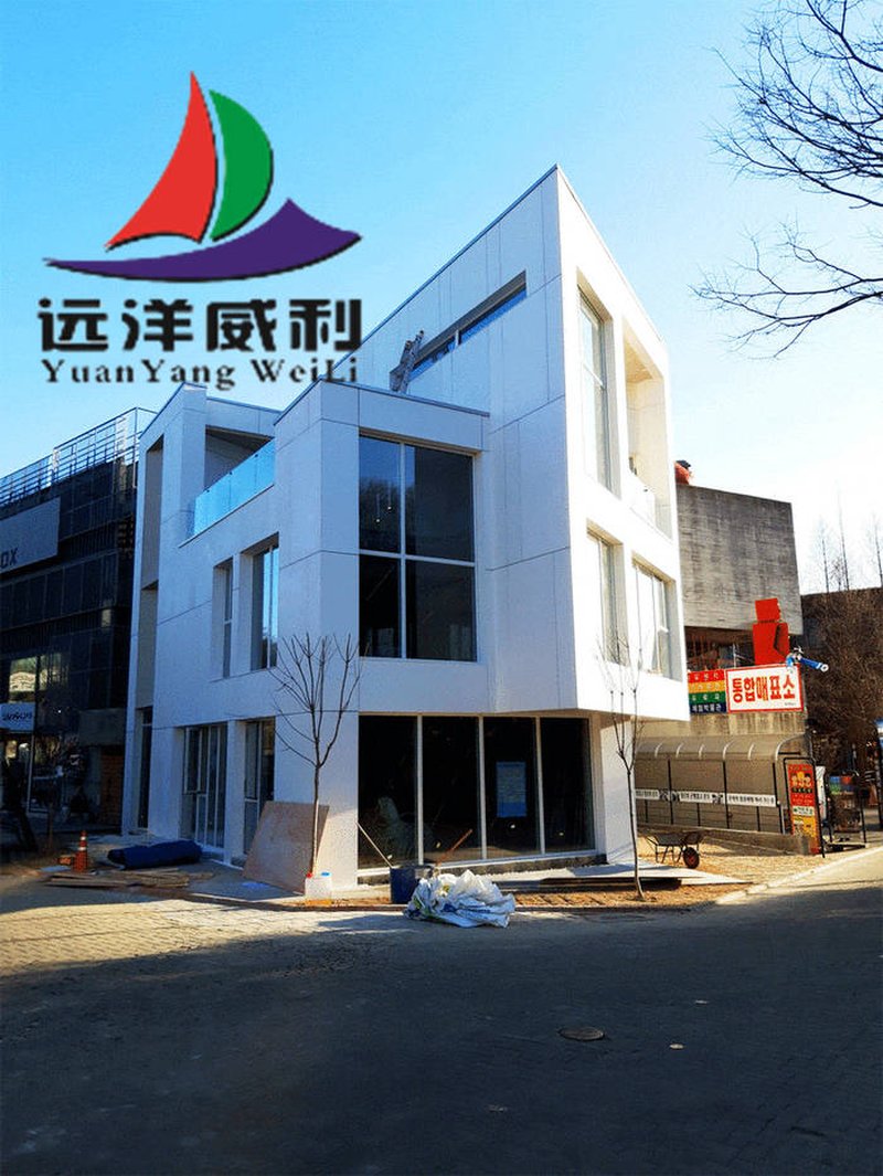 Análise de caso de casa vermelha em rede construída na Coreia do Sul usando placas de Willie do Oceano