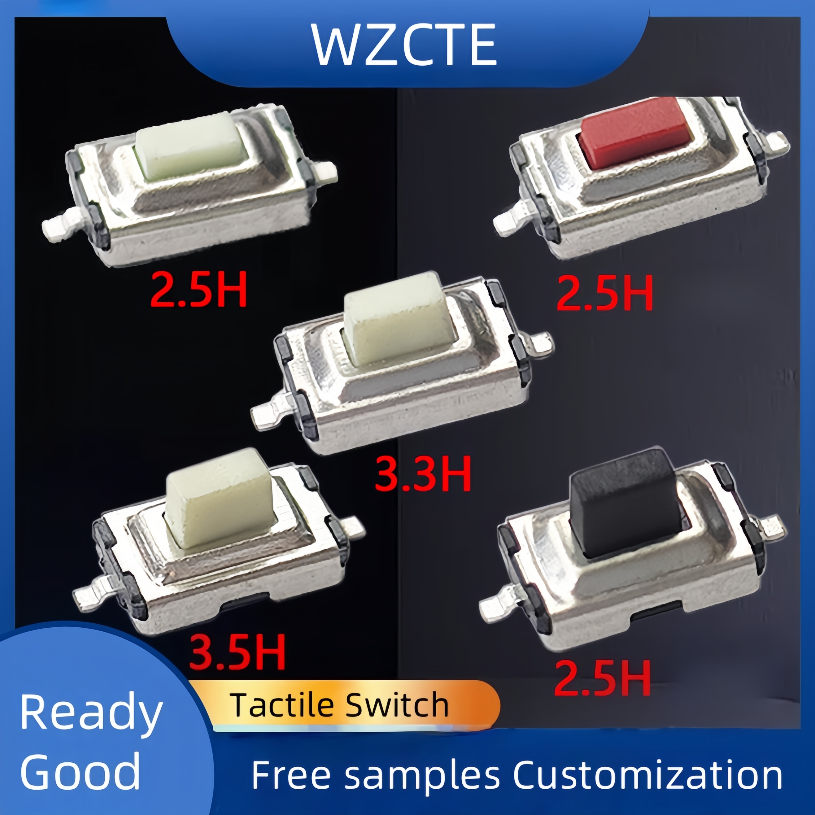 Spot supply of 3 * 6 stretch type tactile switch patch high-temperature resistant button switch linear button switch TP24