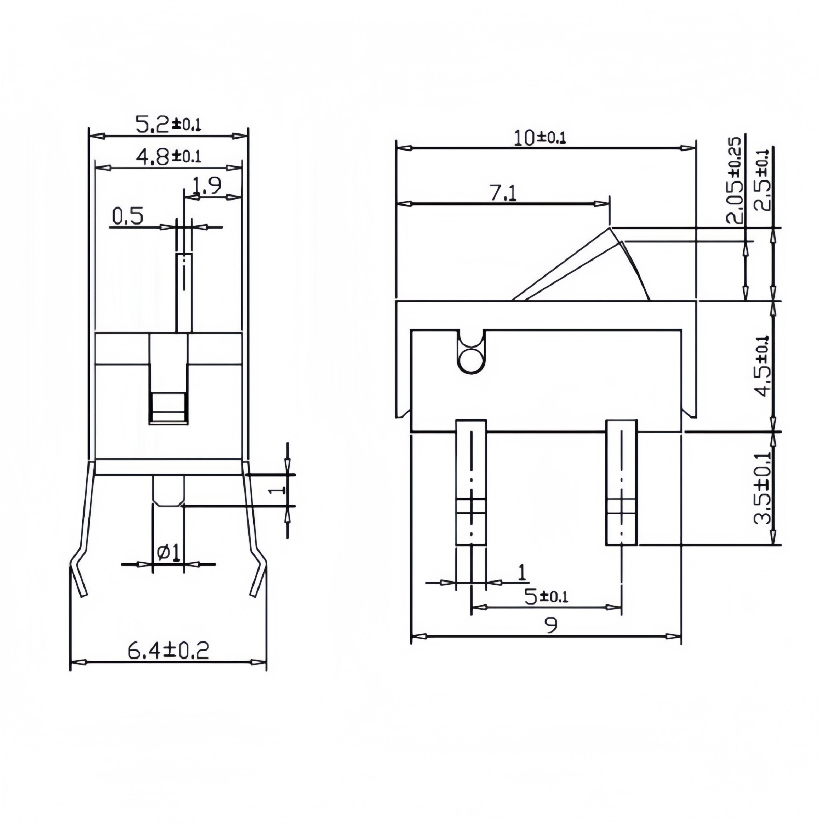 Micro detection switch, small four pin plug-in button reset switch, stroke reset micro micro switch TP20