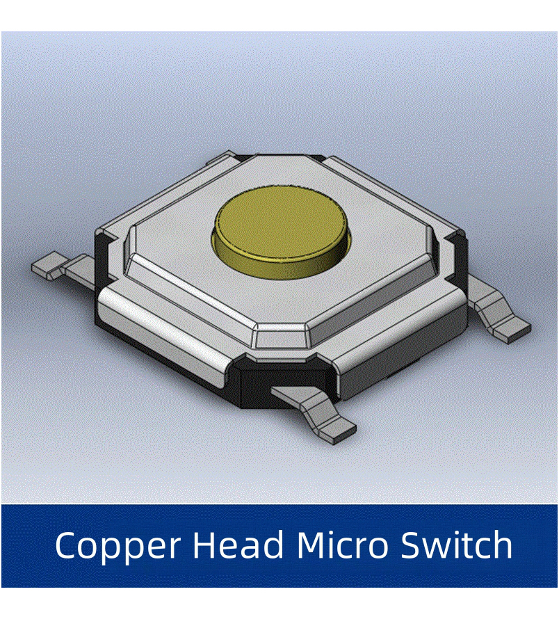 Factory sales tactile switch 4 * 4 * 1.5 1.7 SMT button micro movement copper head 5.2 * 5.2 TP06